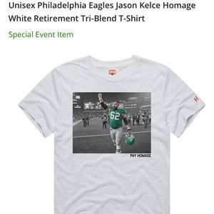 Unisex Philadelphia Eagles Jason Kelce Homage White Retirement Tri-Blend T-Shirt